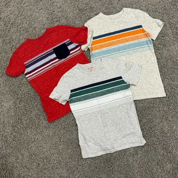 Bundle of 3 Cat & Jack boys striped tshirts, size Medium 10-12 - Picture 1 of 8